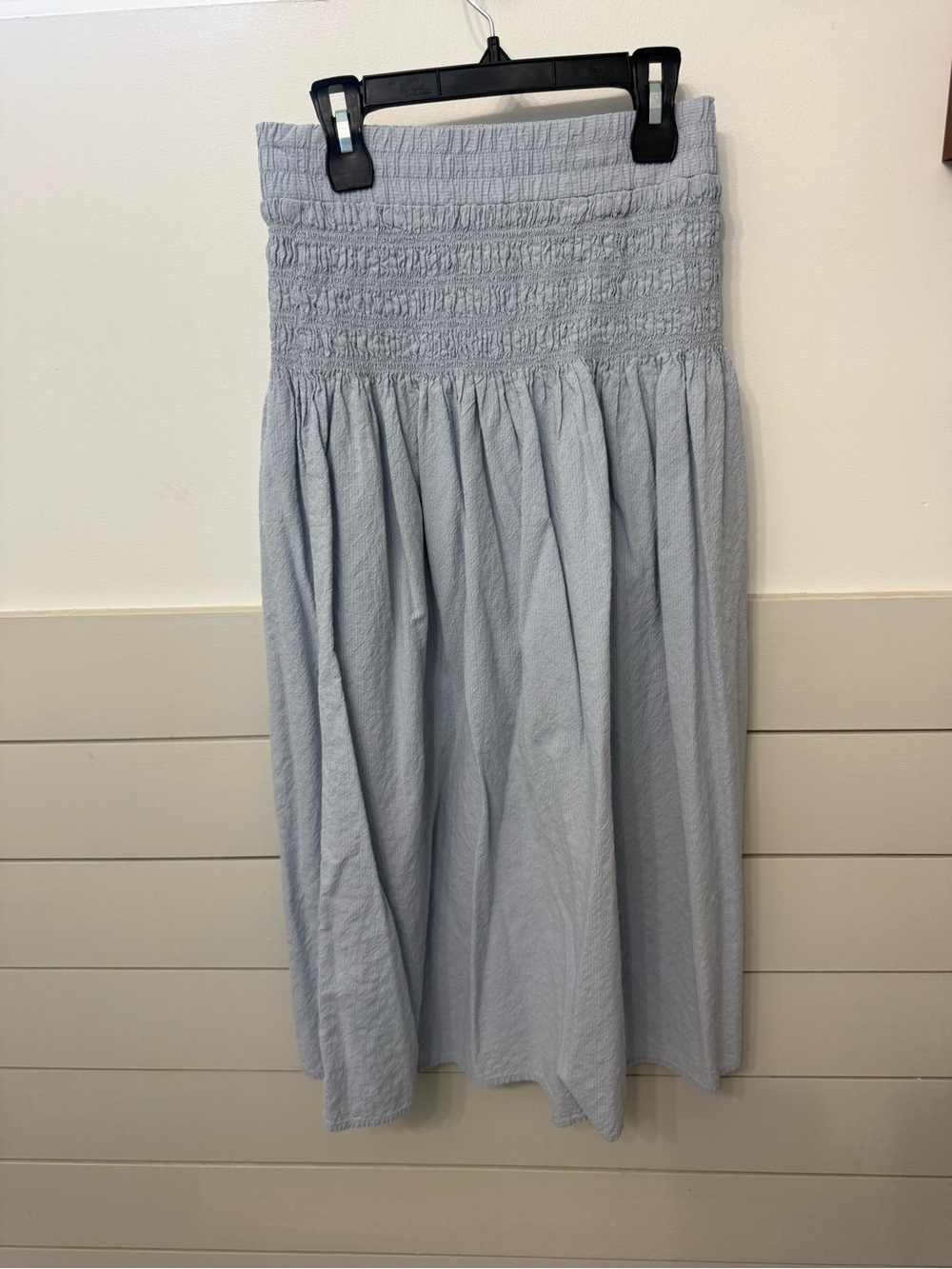 a new day Light Blue Smocked-Waist Midi Skirt
